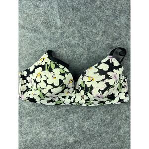 Auden Nursing Bra Womens Size 34B‎ Wirefree Lightly Lined Black Floral